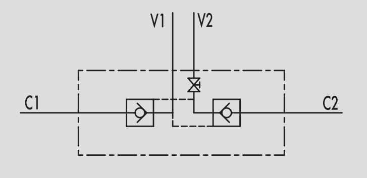 Podwójny zawór sterowany VBPDE c/RUB 1/4" BSPP, Rozmiar gw
