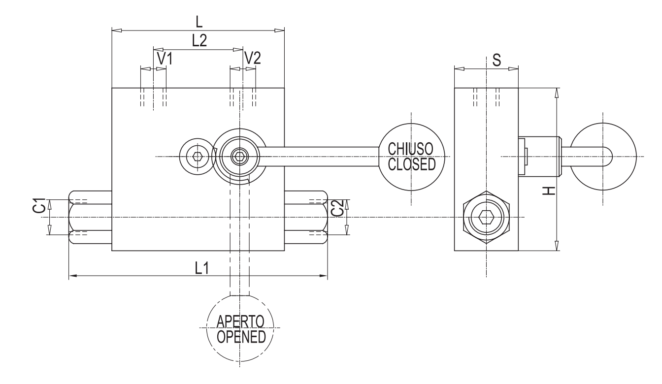 Podwójny zawór sterowany VBPDE c/RUB 1/4" BSPP, Rozmiar gw