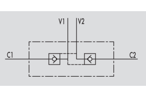 Podwójny zawór sterowany VBPDE AL, Rozmiar gwintu: 1/4" BS