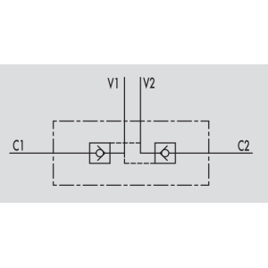 Podwójny zawór sterowany VBPDE AL, Rozmiar gwintu: 1/4" BS