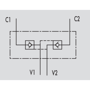 Podwójny zawór sterowany VBAS, Rozmiar gwintu: 3/8" BSPP 7