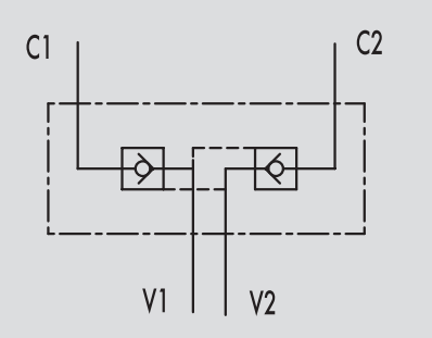 Podwójny zawór sterowany VBAS, Rozmiar gwintu: 3/8" BSPP 7