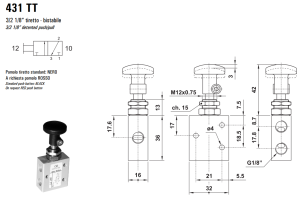 Zawór ręczny 431/451 MT, Funkcje: Bez sprężyny powrotnej