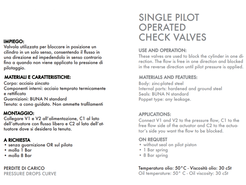 Pojedynczy zawór sterowany VBPSE, Rozmiar gwintu: 1/4" BSPP
