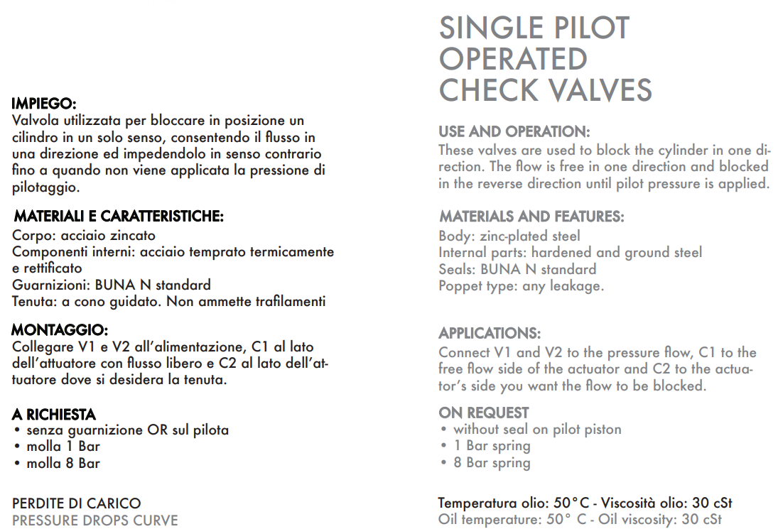 Pojedynczy zawór sterowany VBPSE, Rozmiar gwintu: 1/4" BSPP