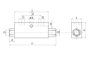 Pojedynczy zawór sterowany VBPSE, Rozmiar gwintu: 1/4" BSPP