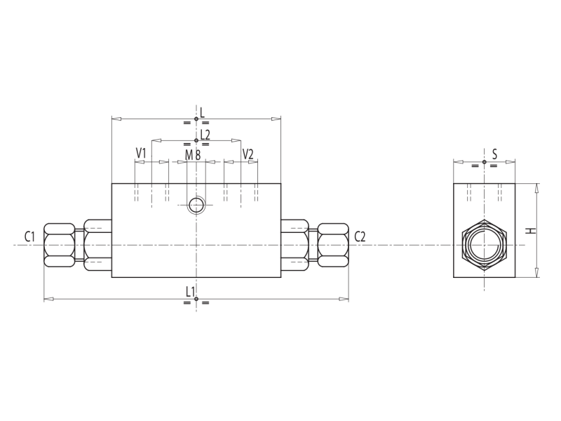Pojedynczy zawór sterowany VBPSE 1/4" BSPP 2 CEXC, Rozmiar 