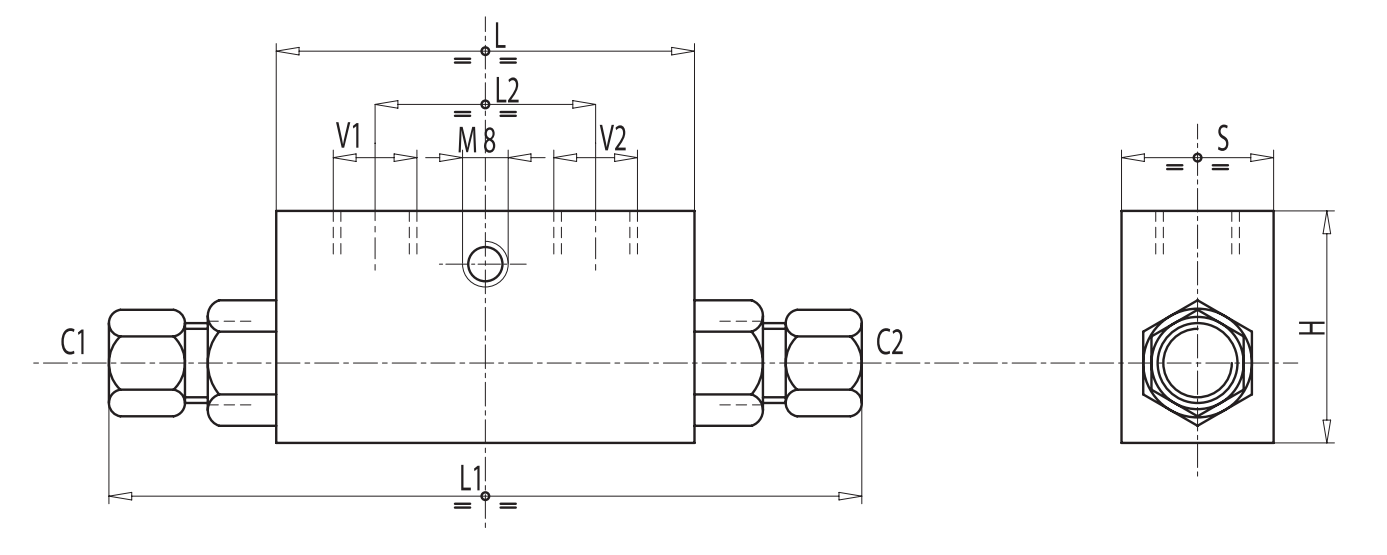 Pojedynczy zawór sterowany VBPSE 1/4" BSPP 2 CEXC, Rozmiar 