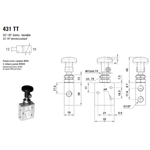Zawór ręczny 431/451 TT, Elektrozawory - pozycje zaworu: 5