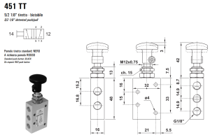 Zawór ręczny 431/451 TT, Elektrozawory - pozycje zaworu: 5