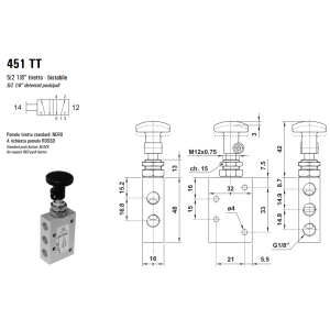 Zawór ręczny 431/451 TT, Elektrozawory - pozycje zaworu: 5