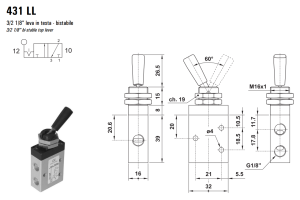Zawór ręczny 431 LL, Funkcje: Z zatrzaskiem.