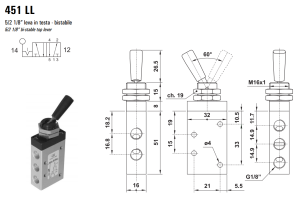 Zawór ręczny 431 LL, Funkcje: Z zatrzaskiem.