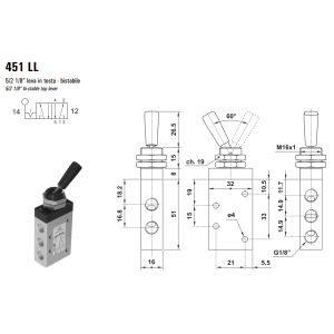 Zawór ręczny 431 LL, Funkcje: Z zatrzaskiem.