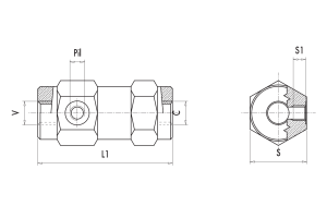 Pojedynczy zawór sterowany VBPSL 1/4" BSPP, Rozmiar gwintu: