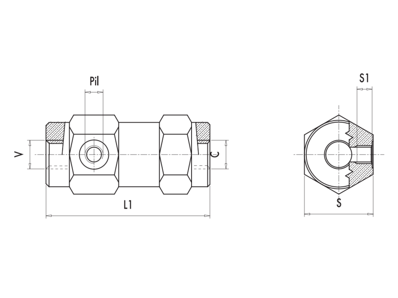 Pojedynczy zawór sterowany VBPSL 1/4" BSPP, Rozmiar gwintu: