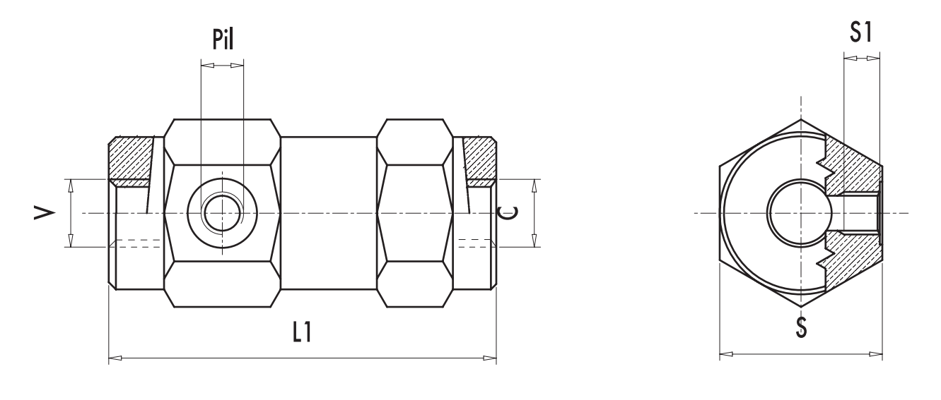 Pojedynczy zawór sterowany VBPSL 1/4" BSPP, Rozmiar gwintu:
