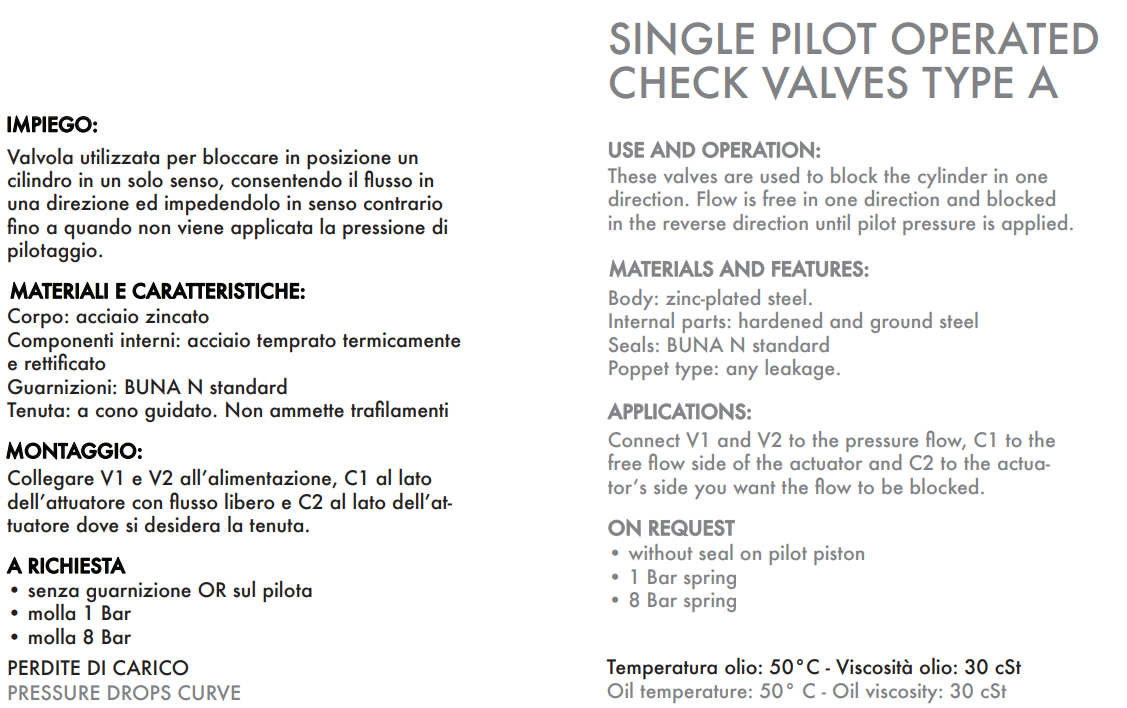Pojedynczy zawór sterowany VBPSE 1/4" BSPP A, Rozmiar gwint