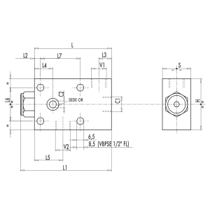 Pojedynczy zawór sterowany VBPSE 1/4" BSPP FL, Rozmiar gwin