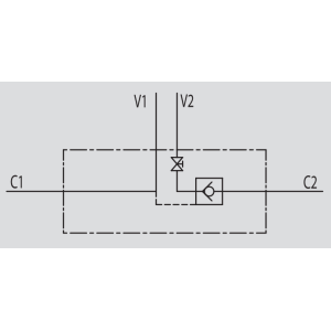 Pojedynczy zawór sterowany VBPSE 1/4" BSPP L c/RUB, Rozmiar