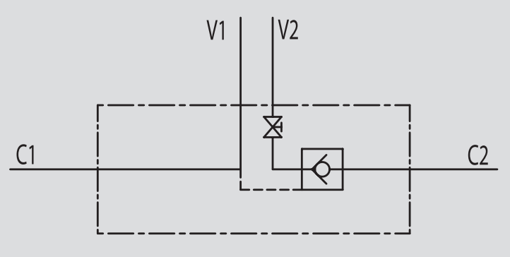 Pojedynczy zawór sterowany VBPSE 1/4" BSPP L c/RUB, Rozmiar
