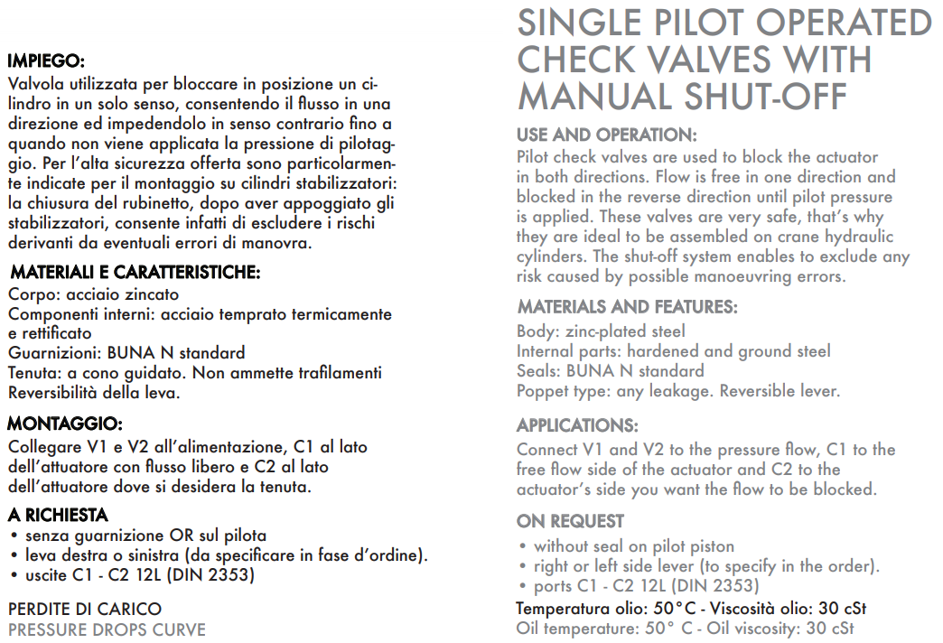 Pojedynczy zawór sterowany VBPSE 1/4" BSPP L c/RUB, Rozmiar