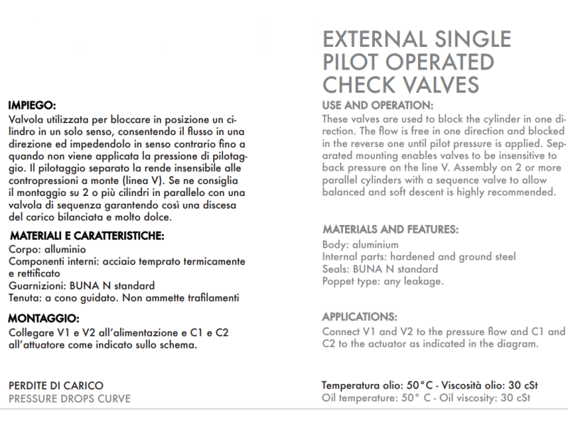 Pojedynczy zawór sterowany VBPSE PS, Rozmiar gwintu: 3/8" B