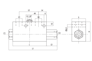 Pojedynczy zawór sterowany VBPSE PS, Rozmiar gwintu: 3/8" B
