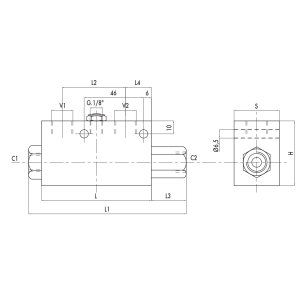 Pojedynczy zawór sterowany VBPSE PS, Rozmiar gwintu: 3/8" B