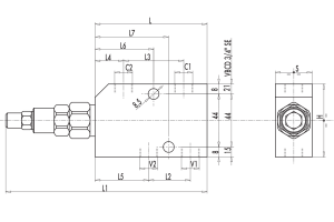 Zawór przeciążeniowo-blokujący VBCD 3/8" BSPP SE, Rozmia
