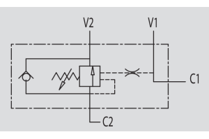 Zawór przeciążeniowo-blokujący VBCD 3/8" BSPP SE FL, Roz