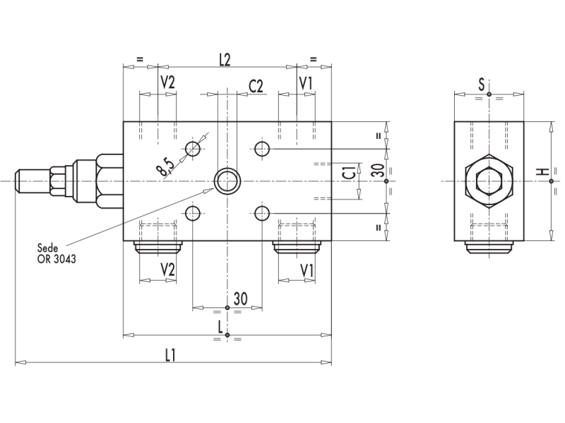 Zawór przeciążeniowo-blokujący VBCD 3/8" BSPP SE FL, Roz