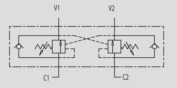 Zawór przeciążeniowo-blokujący VBCD 3/8" BSPP DE FL, Roz