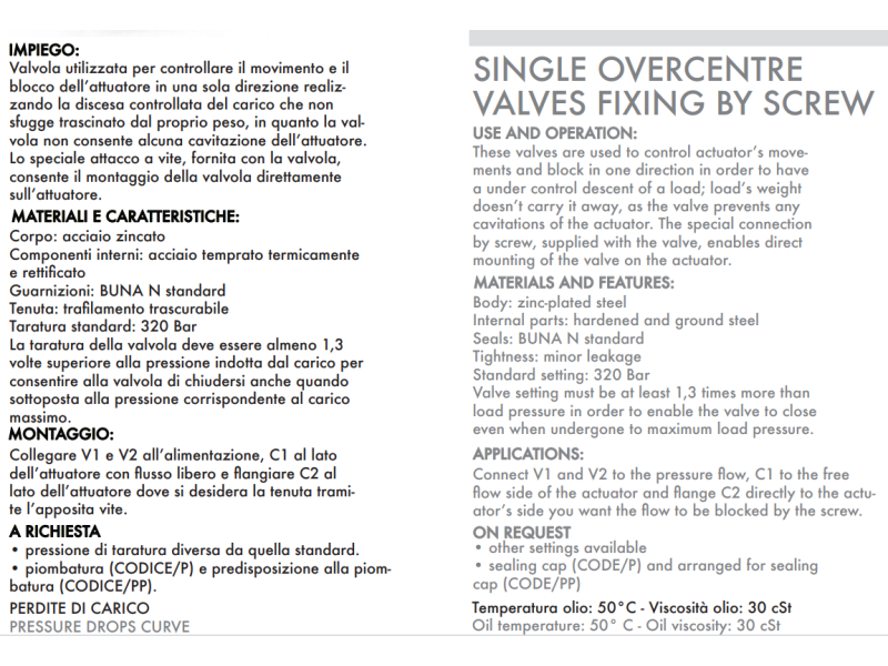 Zawór przeciążeniowo-blokujący VBCD 3/8" BSPP SE FLV, Ro