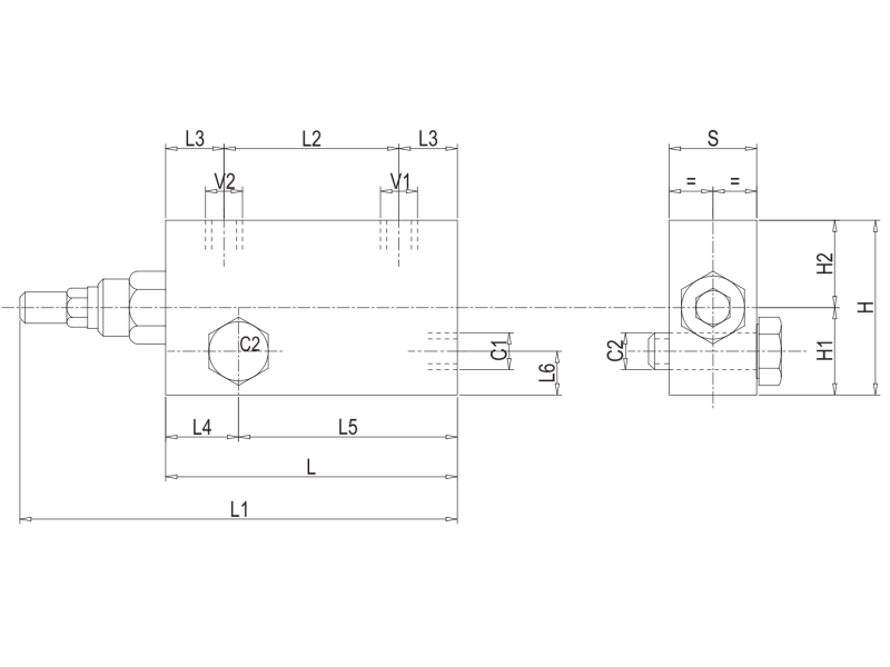 Zawór przeciążeniowo-blokujący VBCD 3/8" BSPP SE FLV, Ro