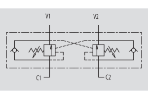 Zawór przeciążeniowo-blokujący VBCD 3/8" BSPP DE FLV, Ro