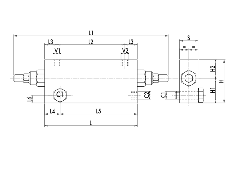Zawór przeciążeniowo-blokujący VBCD 3/8" BSPP DE FLV, Ro