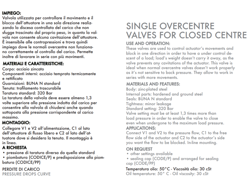 Zawór przeciążeniowo-blokujący VBCD 3/8" BSPP SE CC, Roz