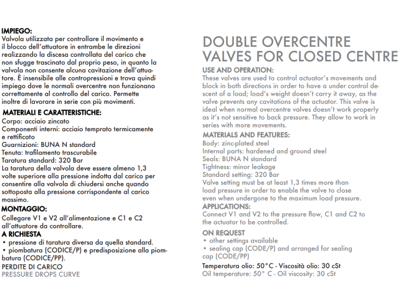 Zawór przeciążeniowo-blokujący VBCD 3/8" BSPP DE CC, Roz