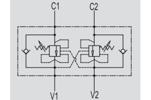 Zawór przeciążeniowo-blokujący VBCD 1/4" BSPP DE A CC, R