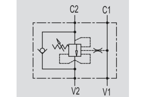 Zawór przeciążeniowo-blokujący VBCD 3/8" BSPP SE FL CC, 