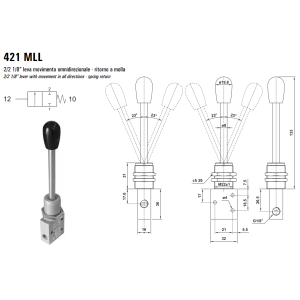 Zawór ręczny 421/431/451 MLL, Elektrozawory - pozycje zawo
