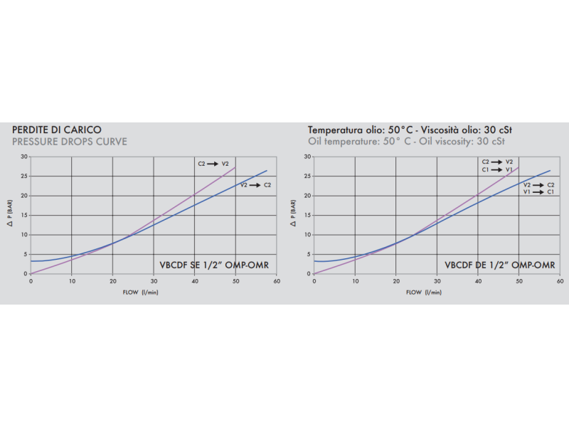 Zawór przeciążeniowo-blokujący  VBCDF 1/2" BSPP DE OMP/O