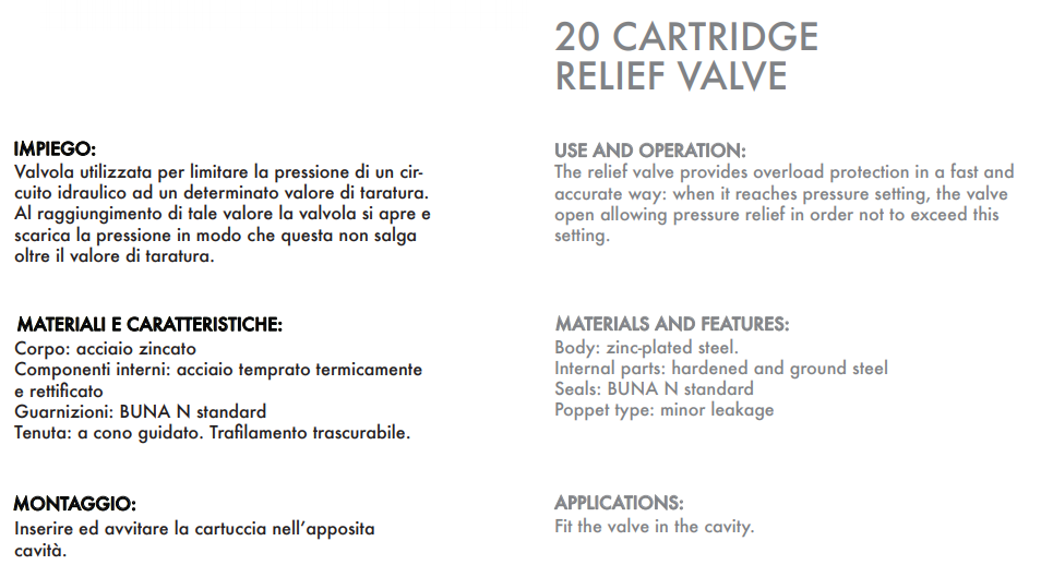 Zawór przelewowy nabojowy 20