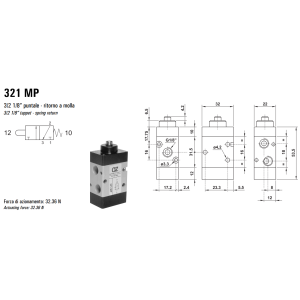 Zawór sterowany mechanicznie 321/521 MP, Elektrozawory - po