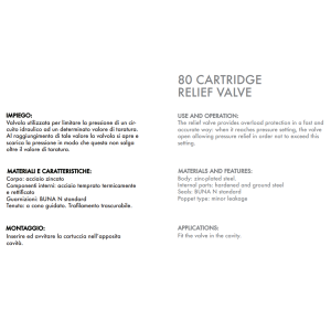 Zawór przelewowy nabojowy VMP80, Ciśnienie: 50-300 BAR