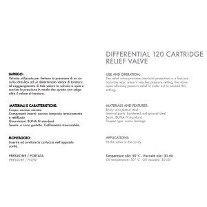 Zawór przelewowy nabojowy 120, Ciśnienie: 50-400 BAR