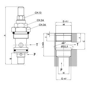 Zawór przelewowy nabojowy 120, Ciśnienie: 50-400 BAR