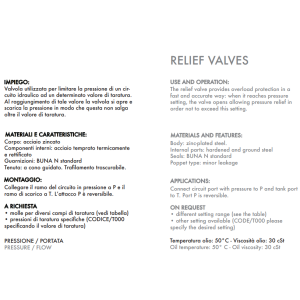 Zawór przelewowy, Wymiary zaworów: 1/2"