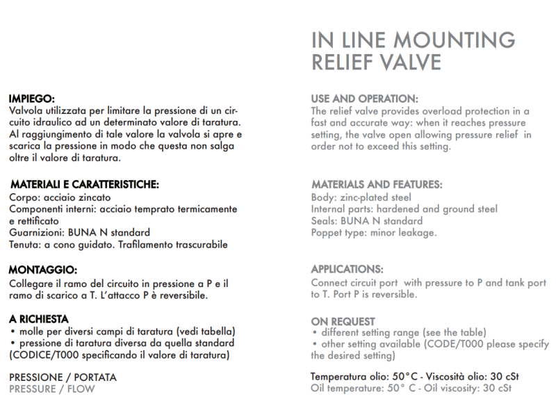 Zawór przelewowy w lini VMP L D5, Wymiary zaworów: 1/2"